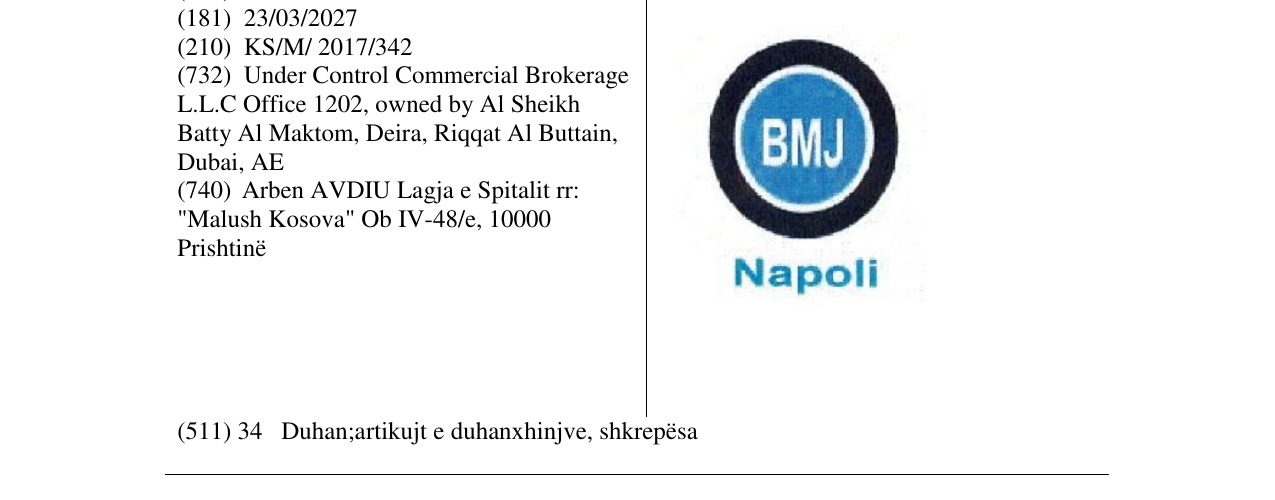 Zëri i markës BMJ napoli në buletin