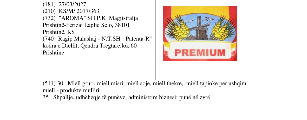 Zëri i markës PREMIUM në buletin