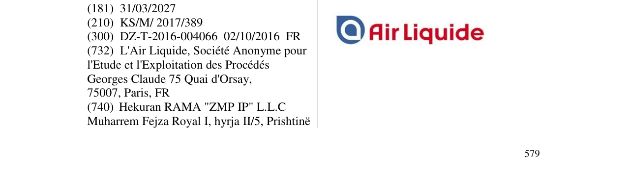 Zëri i markës Air Liquide në buletin