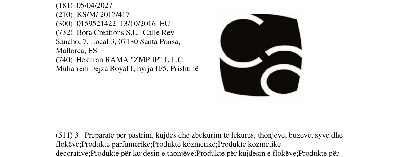 Zëri i markës Markë figurative në buletin