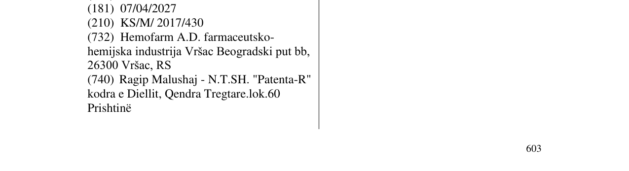 Zëri i markës FOMELA në buletin