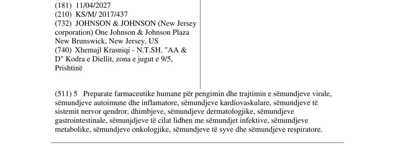 Zëri i markës SYNFAZA në buletin