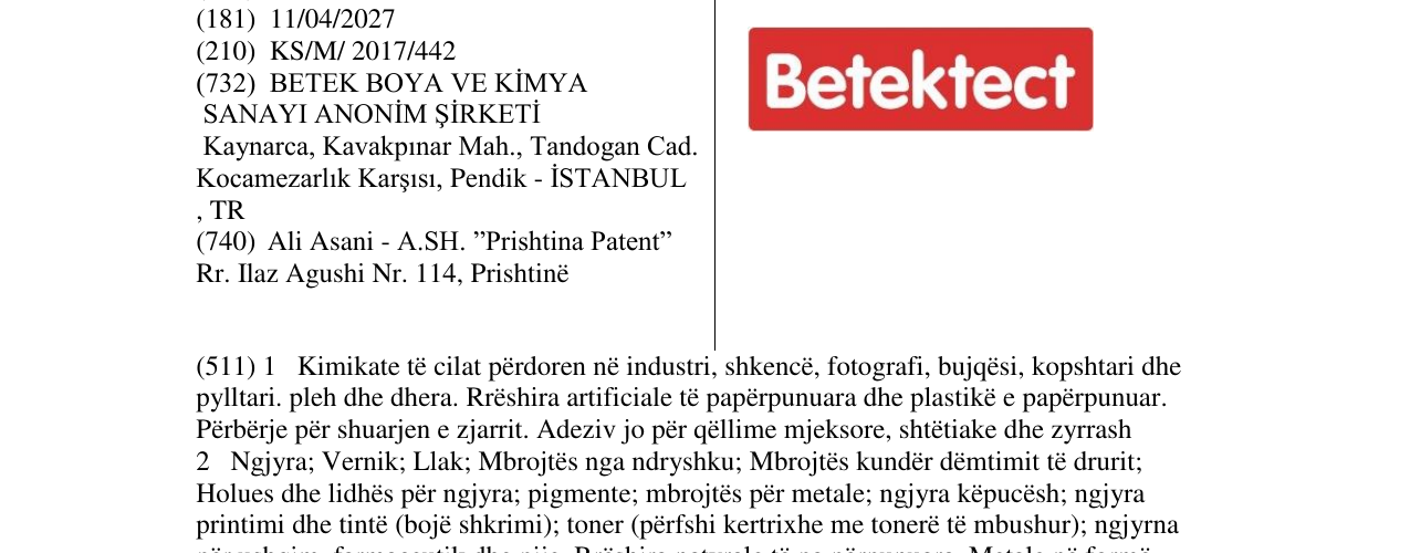 Zëri i markës Betektect në buletin
