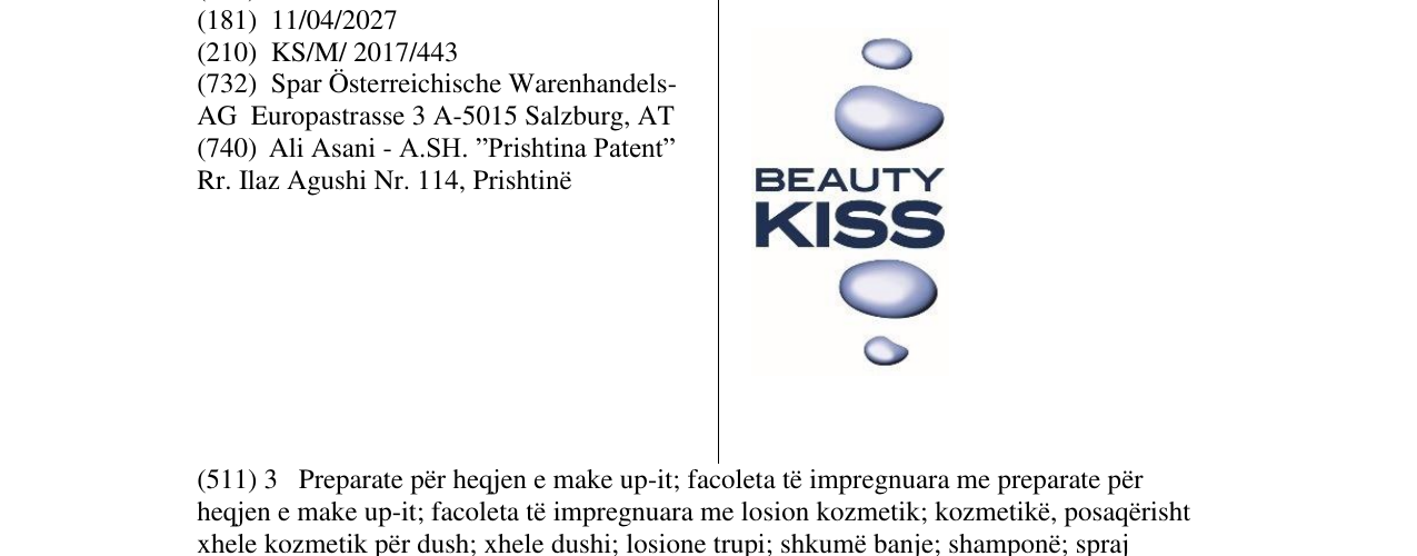 Zëri i markës BEAUTY KISS në buletin