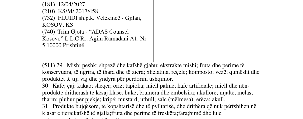 Zëri i markës Floil në buletin