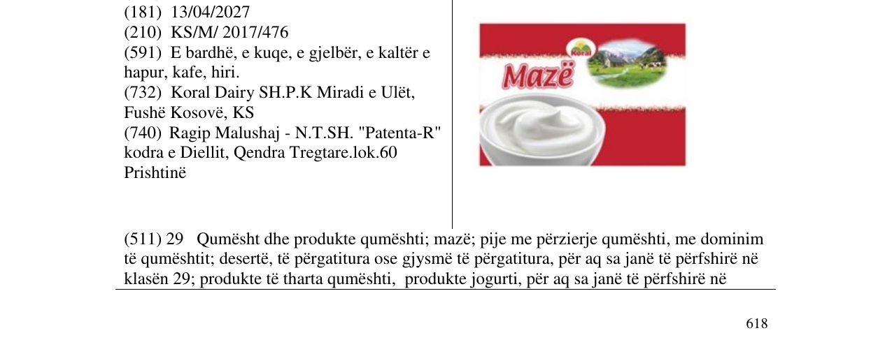Zëri i markës Mazë në buletin