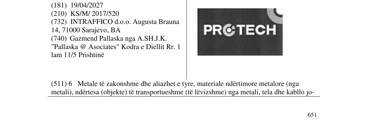 Zëri i markës PROTECH në buletin