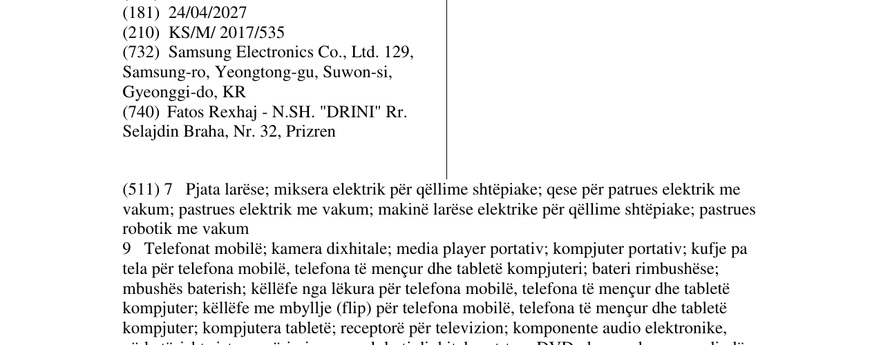 Zëri i markës SAMSUNG në buletin
