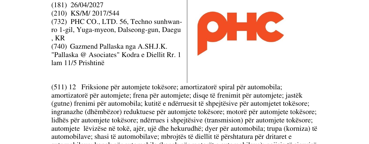 Zëri i markës phc në buletin