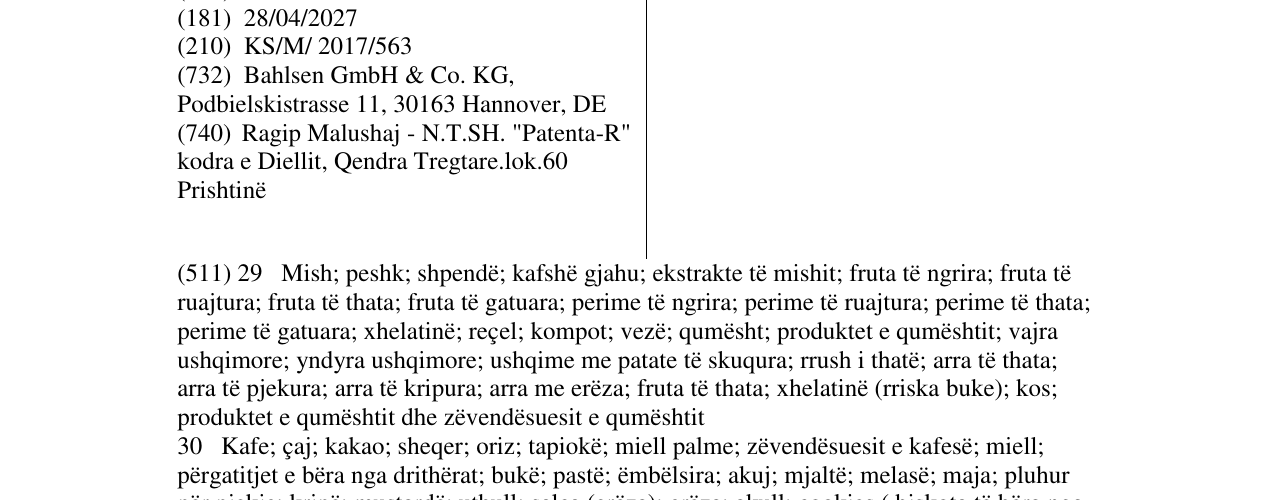 Zëri i markës LEIBNIZ në buletin