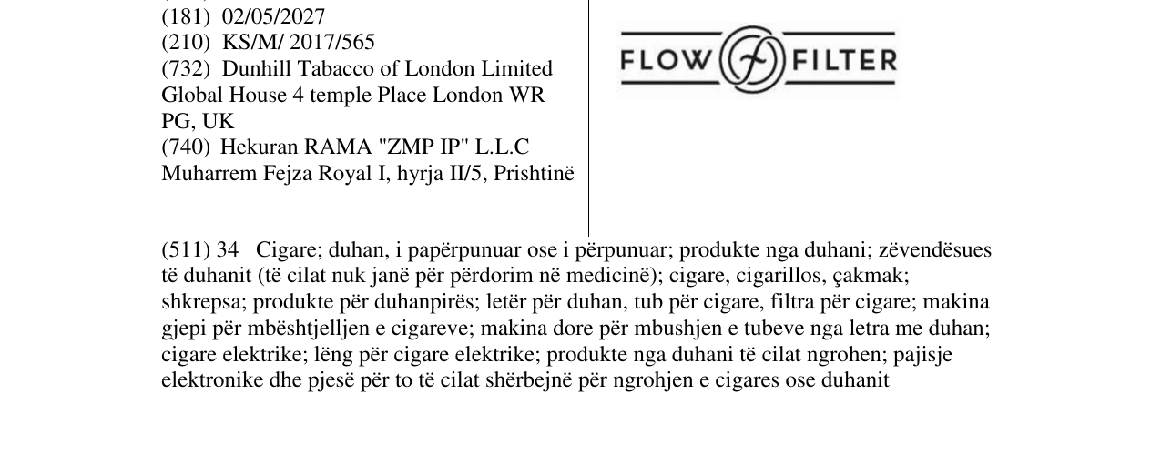 Zëri i markës FLOW FILTER në buletin