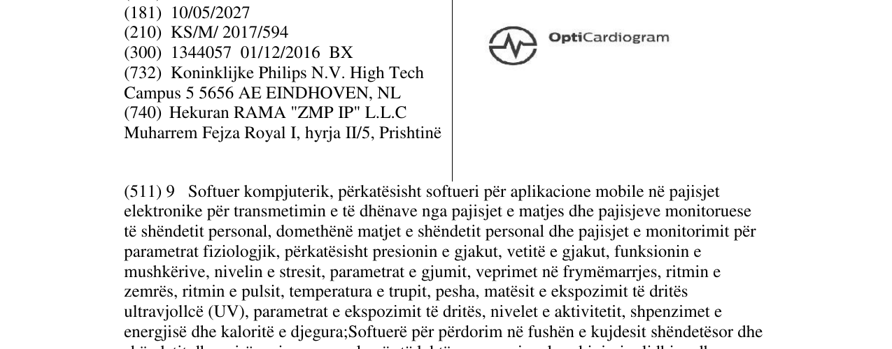 Zëri i markës OptiCardiogram në buletin