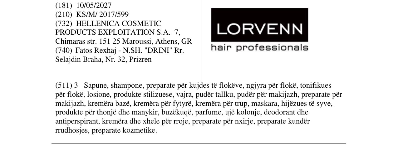 Zëri i markës LORVENN hair professionals në buletin