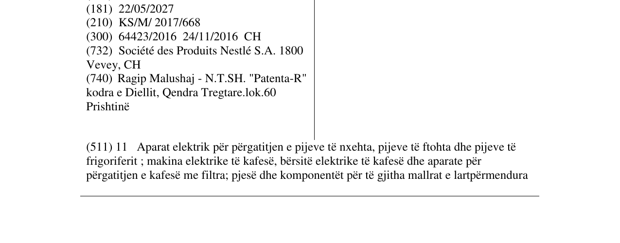 Zëri i markës MAJESTO në buletin