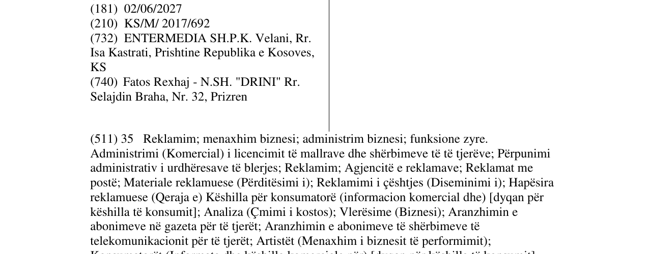Zëri i markës Entermedia në buletin
