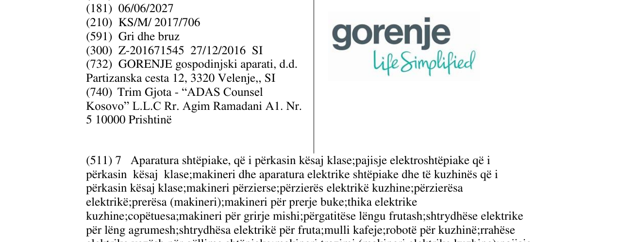 Zëri i markës gorenje life Simplified në buletin