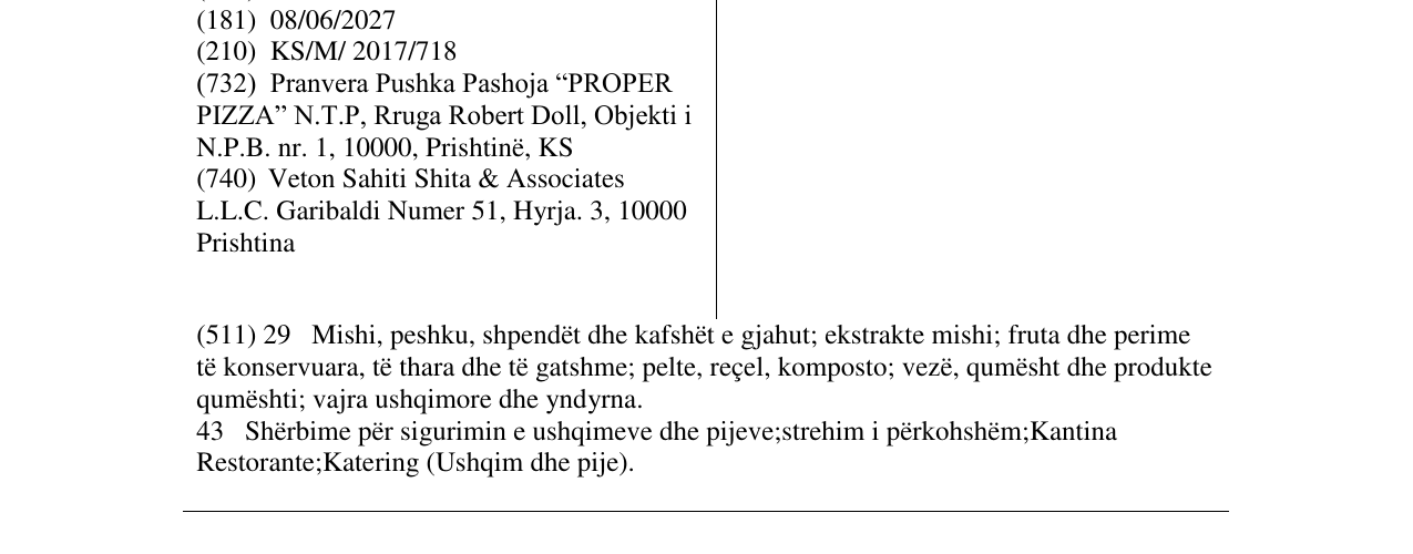 Zëri i markës Proper Burger në buletin
