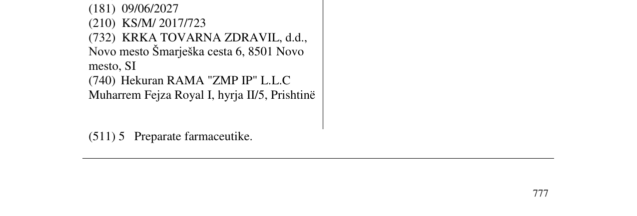 Zëri i markës ADOLAX në buletin