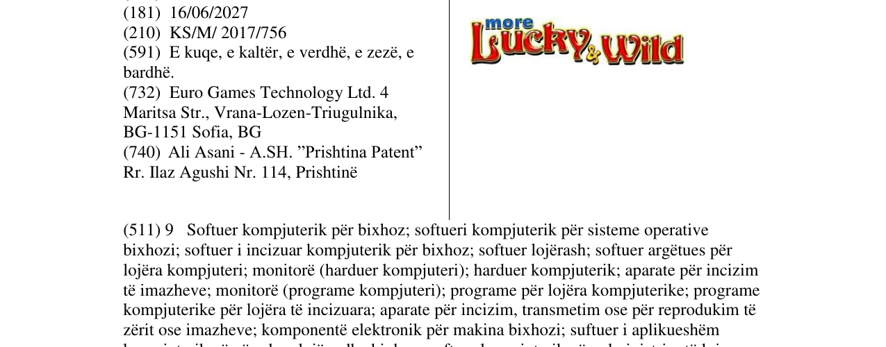 Zëri i markës Lucky & Wild në buletin