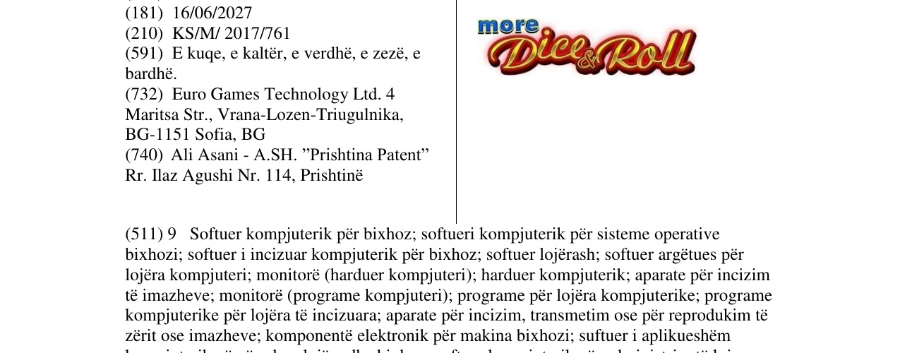 Zëri i markës DICE & ROLL në buletin
