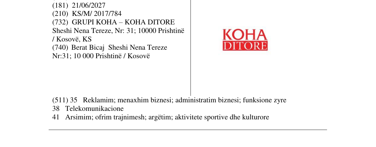 Zëri i markës Markë figurative në buletin