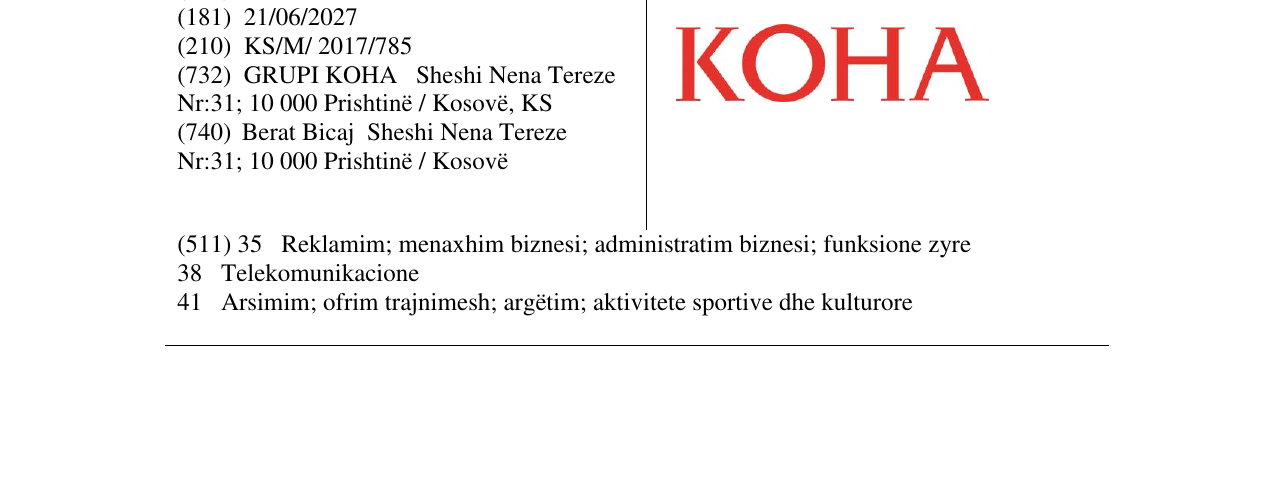 Zëri i markës Markë figurative në buletin