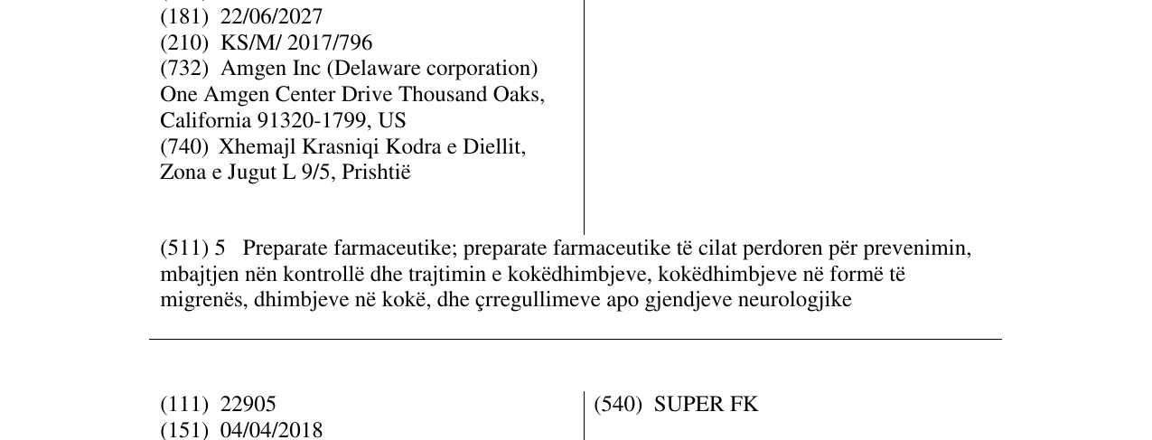 Zëri i markës AIMOVIG në buletin