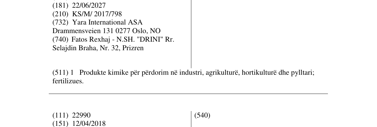 Zëri i markës SUPER FK në buletin