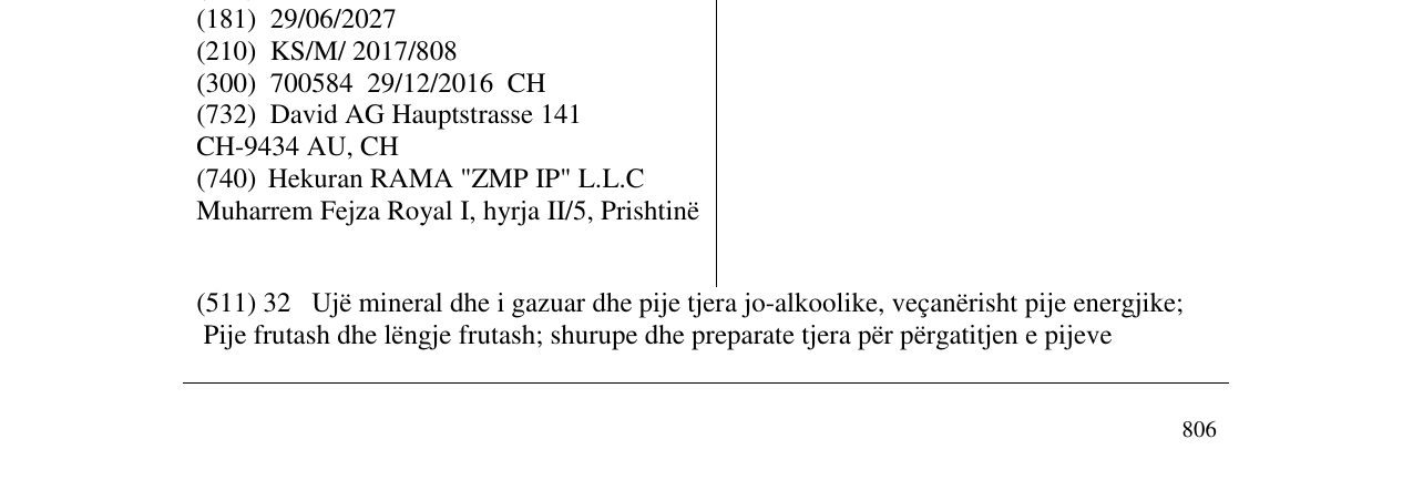 Zëri i markës DAVID në buletin