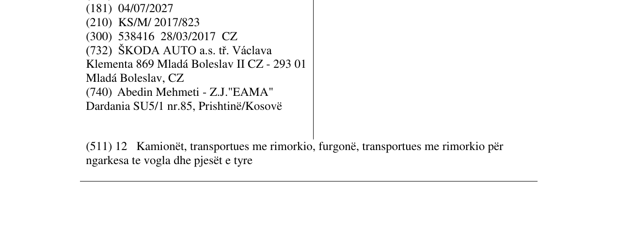 Zëri i markës ŠKODA në buletin