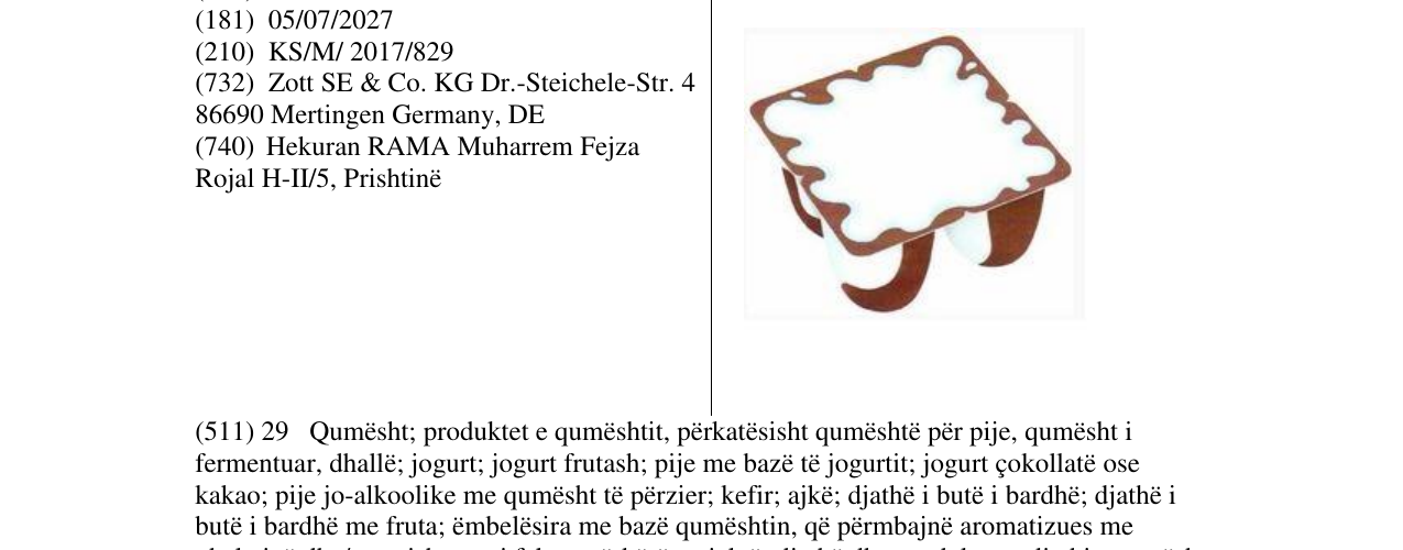 Zëri i markës Markë figurative në buletin