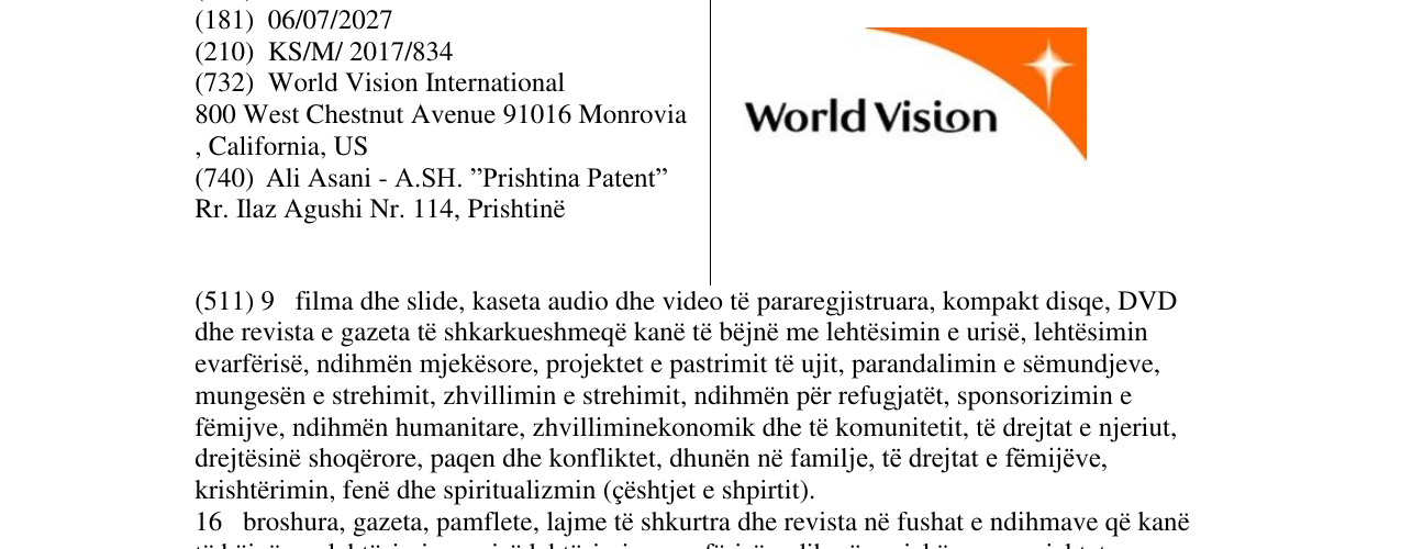 Zëri i markës World Vision në buletin