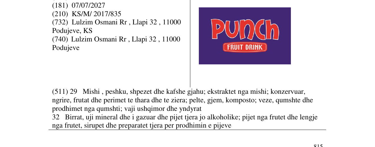 Zëri i markës Markë figurative në buletin