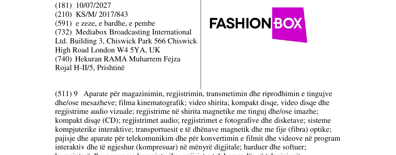 Zëri i markës Markë figurative në buletin
