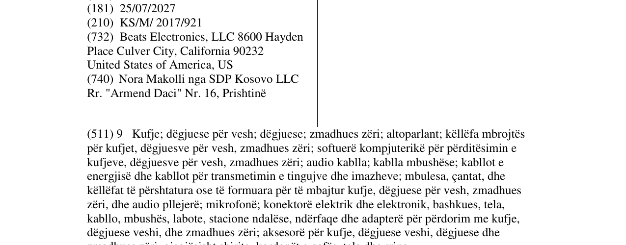 Zëri i markës BEATS SOLO në buletin