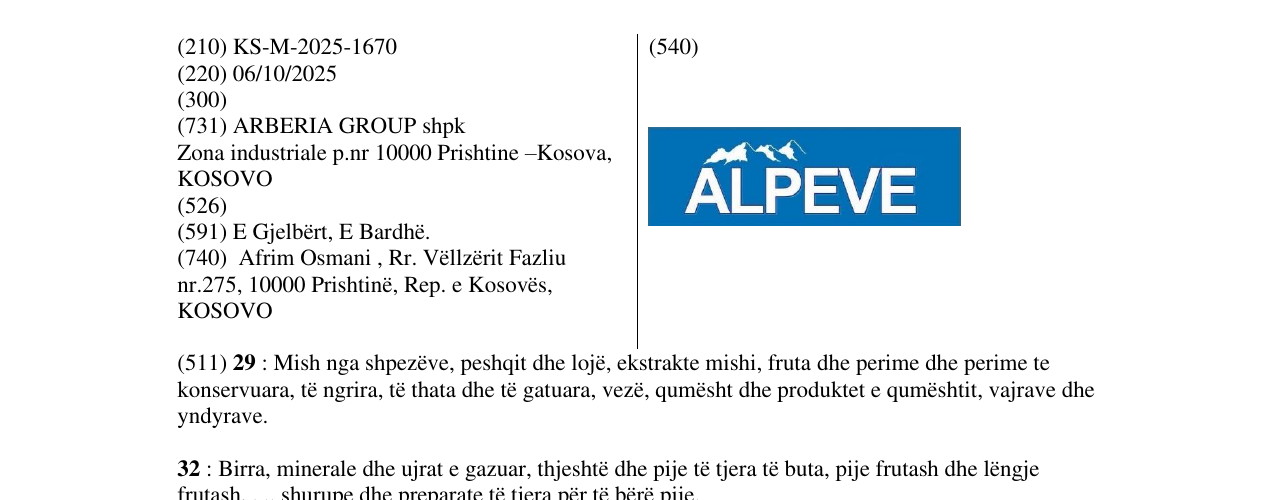 Zëri i markës ALPEVE në buletin
