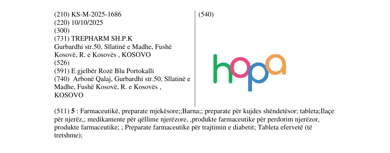 Zëri i markës hopa në buletin