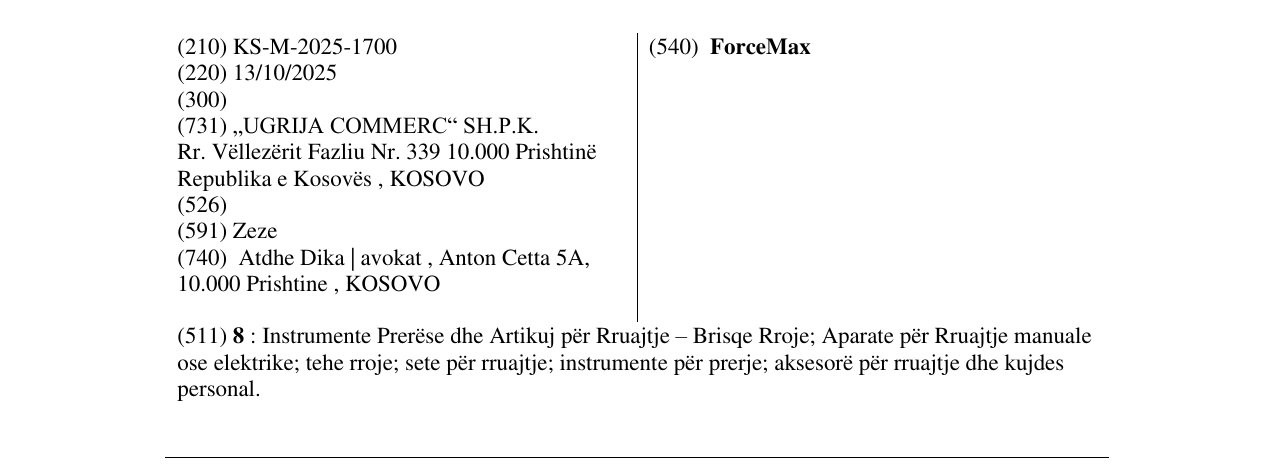 Zëri i markës ForceMax në buletin