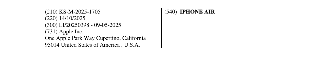 Zëri i markës IPHONE AIR në buletin