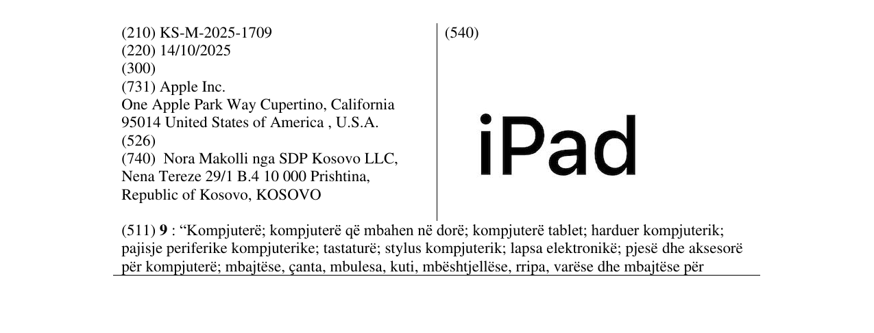 Zëri i markës iPad në buletin