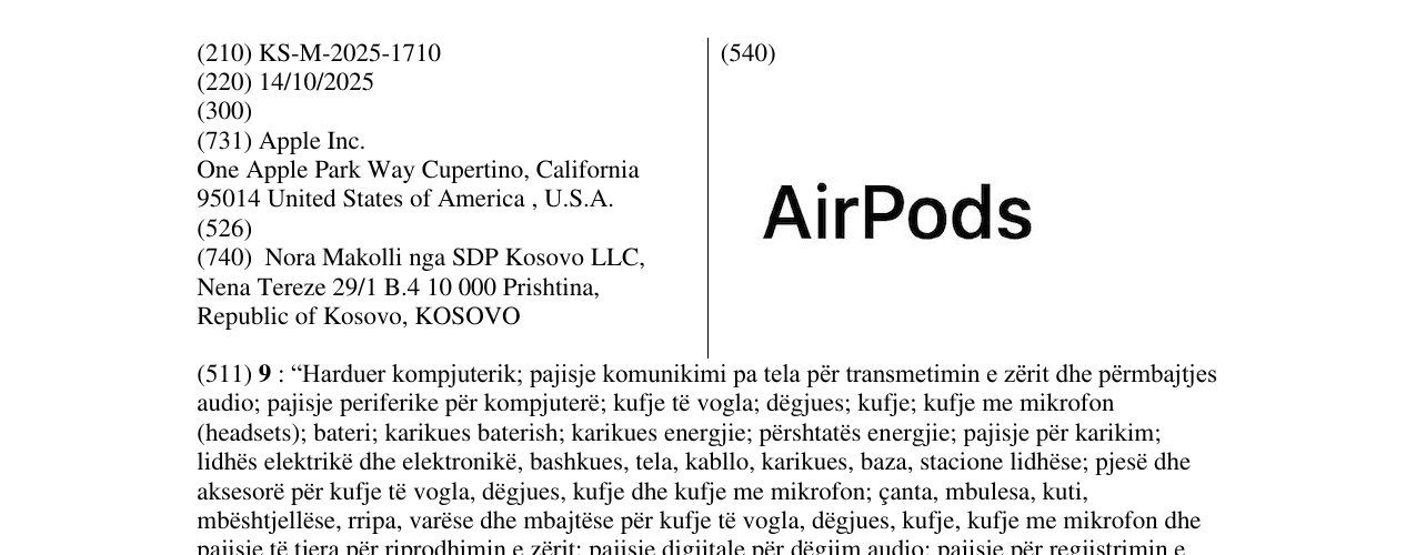 Zëri i markës AirPods në buletin