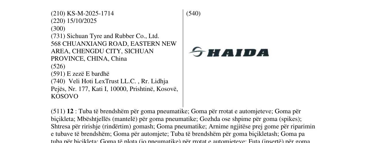 Zëri i markës HAIDA në buletin