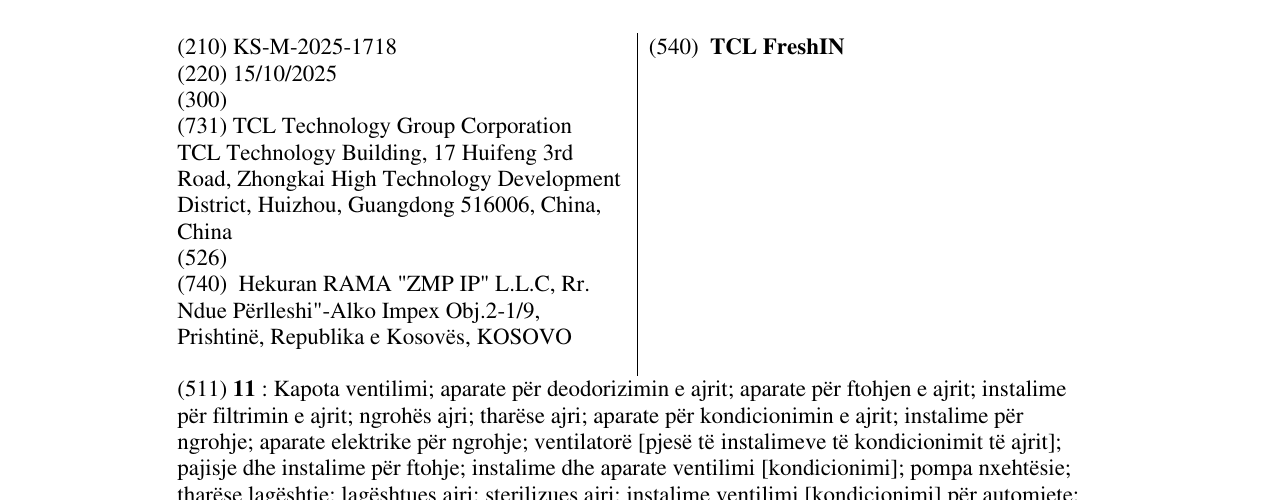Zëri i markës TCL FreshIN në buletin
