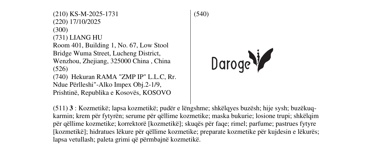Zëri i markës Daroge në buletin