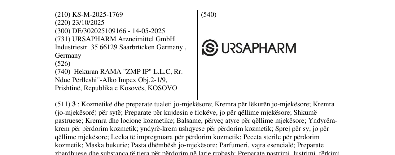 Zëri i markës URSAPHARM në buletin