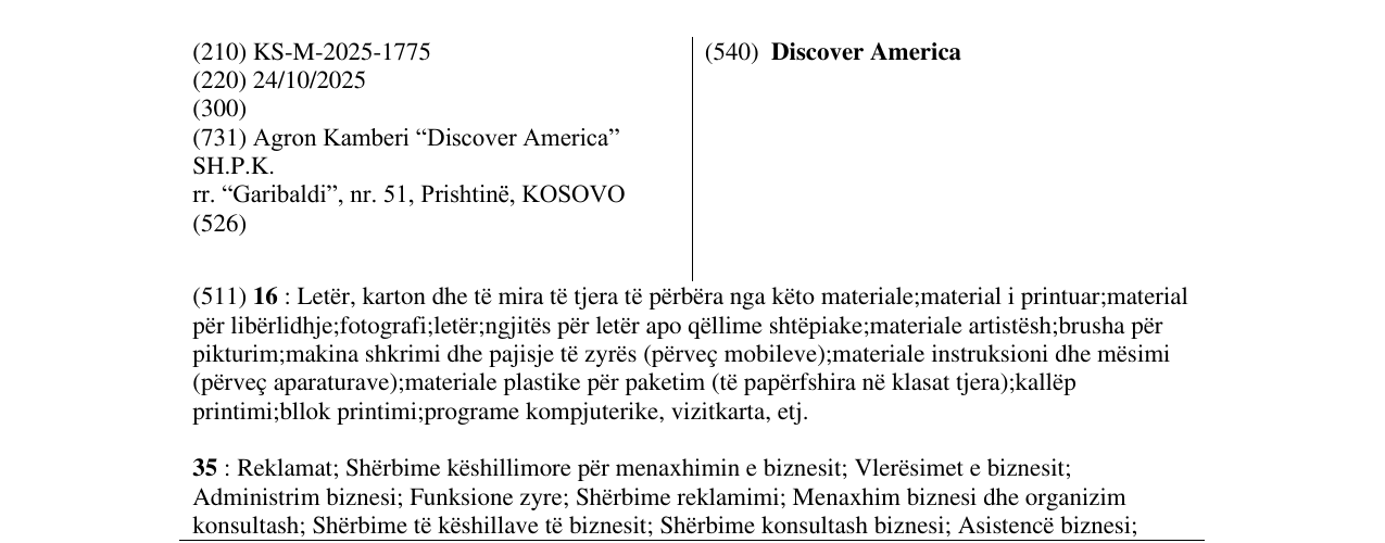 Zëri i markës Discover America në buletin