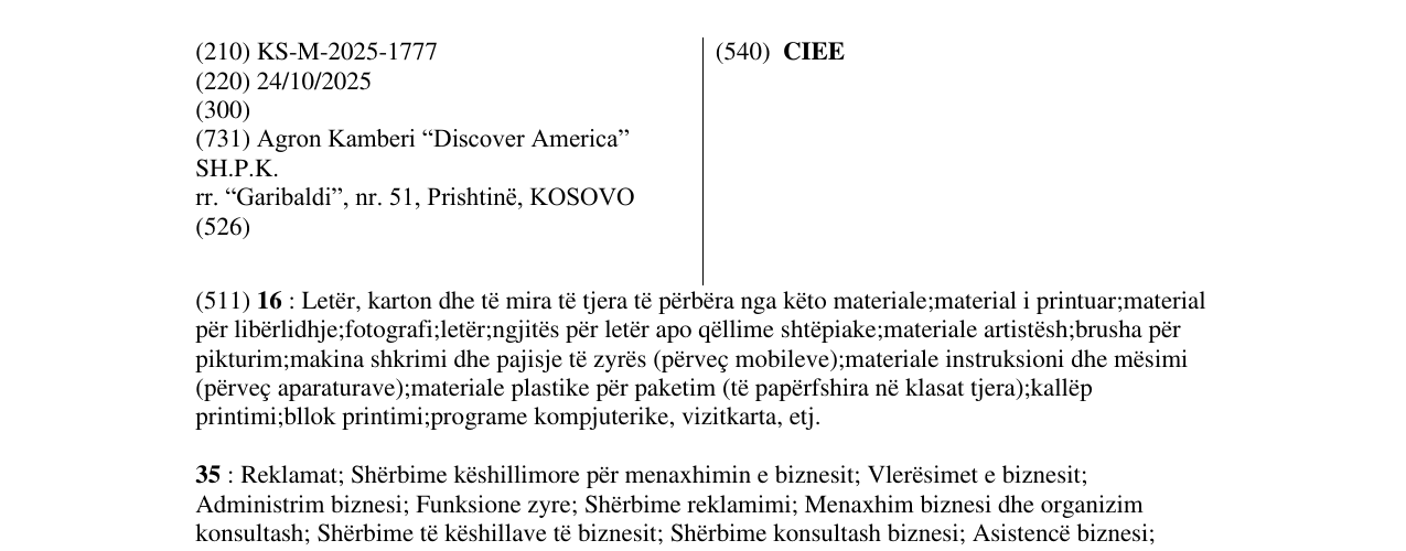 Zëri i markës CIEE në buletin