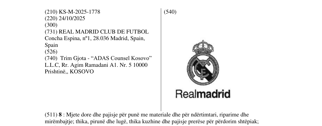 Zëri i markës Realmadrid në buletin