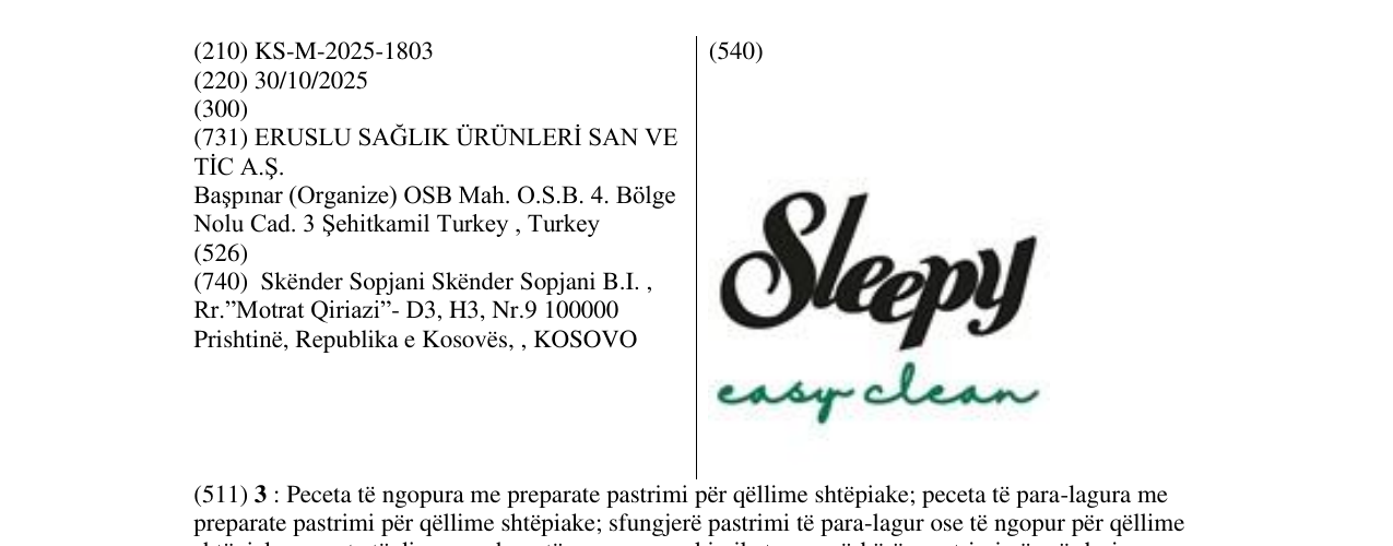 Zëri i markës Sleepy në buletin