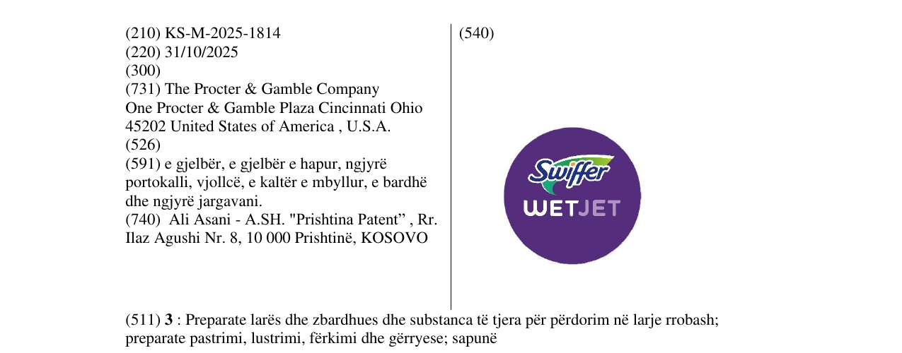 Zëri i markës Swiffer WETJET në buletin